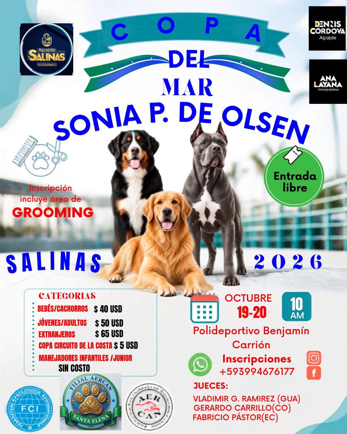 Cartel de la Copa del Mar Sonia P. de Olsen